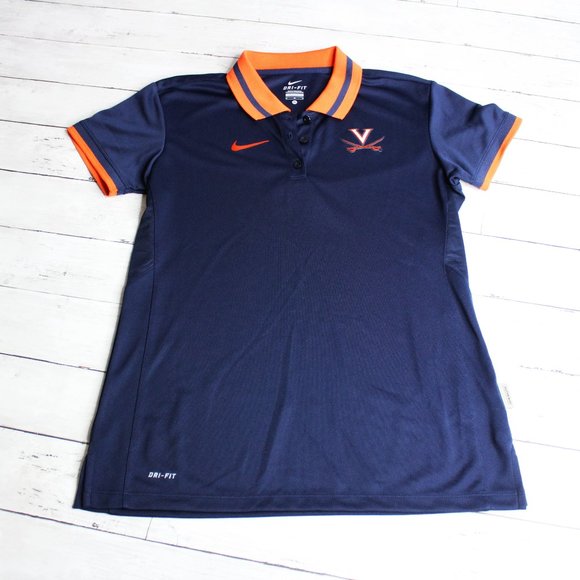 Nike Women's Polo Shirt Size M Dri-Fit Virginia Cavaliers Fitted Top - Picture 1 of 5